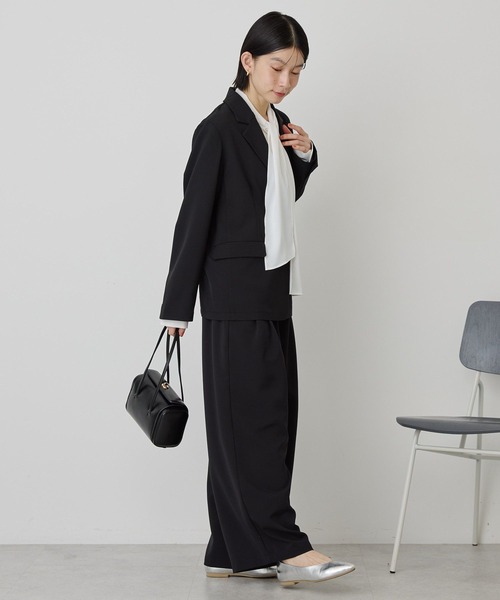 AMERICAN HOLIC(アメリカンホリック)の「【イージーケア】タックストレートパンツ(その他パンツ・レディース・ネイビー/ブラック・L/M)」の11枚目の写真