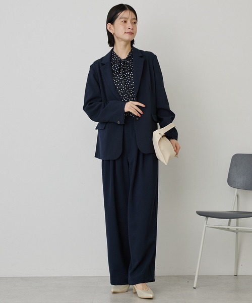 AMERICAN HOLIC(アメリカンホリック)の「【イージーケア】タックストレートパンツ(その他パンツ・レディース・ネイビー/ブラック・L/M)」の17枚目の写真