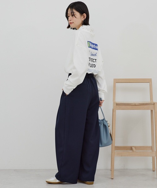 AMERICAN HOLIC(アメリカンホリック)の「【イージーケア】タックストレートパンツ(その他パンツ・レディース・ネイビー/ブラック・L/M)」の21枚目の写真