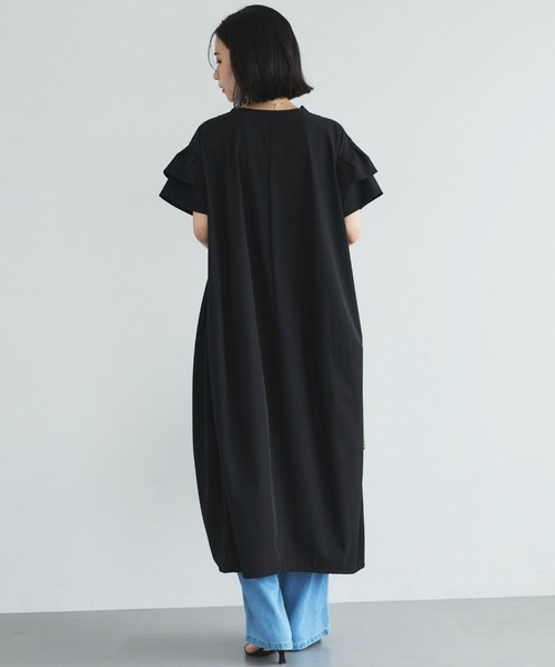 Doux archives(ドゥアルシーヴ)の「【接触冷感/UVカット/マシンウォシャブル】コクーンワンピース(ワンピース・レディース・ブラック/チャコールグレー/カーキ・FREE)」の8枚目の写真