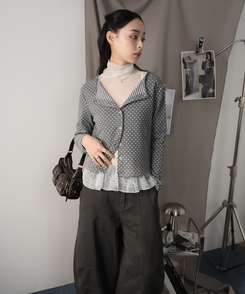 Ulysses(ユリシス)の「ミニドットカーディガン(カーディガン/ボレロ・レディース・グレー・S/M)」の6枚目の写真