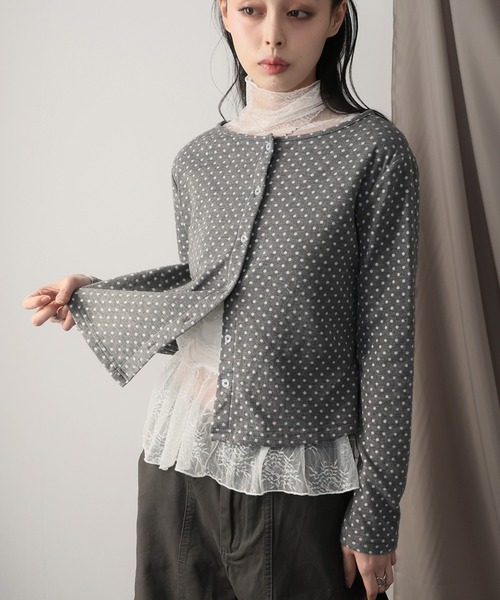 Ulysses(ユリシス)の「ミニドットカーディガン(カーディガン/ボレロ・レディース・グレー・S/M)」の2枚目の写真