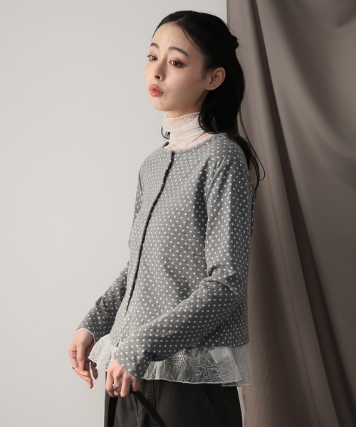 Ulysses(ユリシス)の「ミニドットカーディガン(カーディガン/ボレロ・レディース・グレー・S/M)」の7枚目の写真