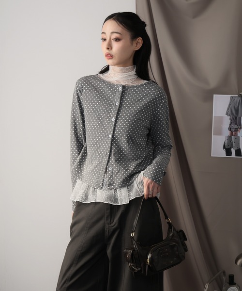 Ulysses(ユリシス)の「ミニドットカーディガン(カーディガン/ボレロ・レディース・グレー・S/M)」の8枚目の写真