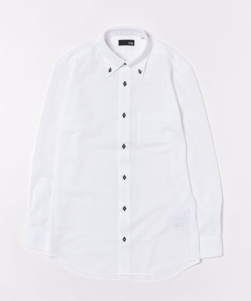 TAKA-Q(タカキュー)の「ワイシャツ メンズ ストレッチ 吸水速乾 ノンアイロン ボタンダウン 長袖 ビジネス ドレス NEWスタンダードフィット(ビジネスシャツ・メンズ・ホワイト・首回り39cm-裄丈84cm/首回り39cm-裄丈80cm/首回り37cm-裄丈80cm/首回り43cm-裄丈82cm/首回り41cm-裄丈86cm/首回り41cm-裄丈82cm/首回り43cm-裄丈86cm/首回り45cm-裄丈86cm)」の2枚目の写真