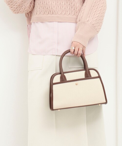 MICO COULIER（ミコクリエ）の「トリミングトートバッグ（トートバッグ・レディース・ブラック/ブラウン・FREE）」の4枚目の写真
