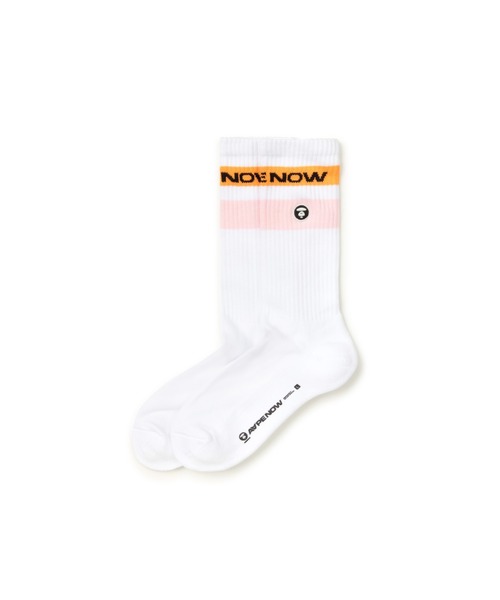 AAPE BY A BATHING APE（エーエイプバイアベイシングエイプ）の「AAPE NOW SOCKS（ソックス/靴下・メンズ・ホワイト/カーキ/ブラック系その他/ホワイト系その他・SMALL/LARGE）」の3枚目の写真