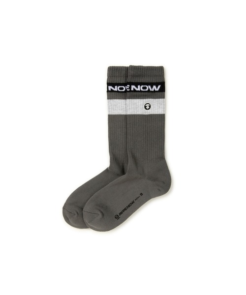 AAPE BY A BATHING APE（エーエイプバイアベイシングエイプ）の「AAPE NOW SOCKS（ソックス/靴下・メンズ・ホワイト/カーキ/ブラック系その他/ホワイト系その他・SMALL/LARGE）」の2枚目の写真