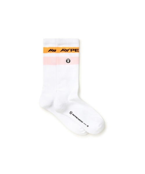AAPE BY A BATHING APE（エーエイプバイアベイシングエイプ）の「AAPE NOW SOCKS（ソックス/靴下・メンズ・ホワイト/カーキ/ブラック系その他/ホワイト系その他・SMALL/LARGE）」の5枚目の写真
