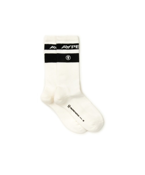 AAPE BY A BATHING APE（エーエイプバイアベイシングエイプ）の「AAPE NOW SOCKS（ソックス/靴下・メンズ・ホワイト/カーキ/ブラック系その他/ホワイト系その他・SMALL/LARGE）」の8枚目の写真