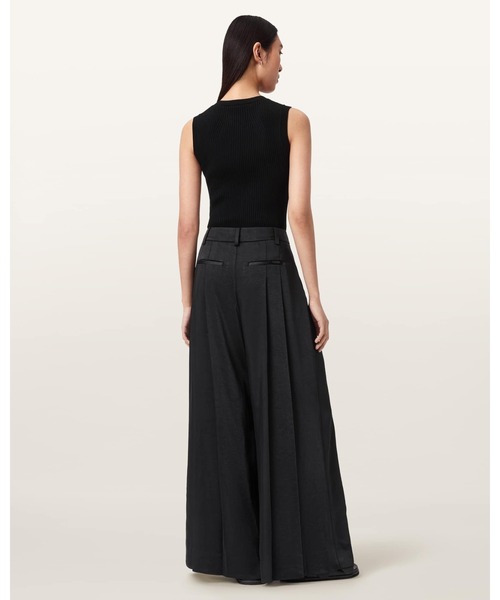 ALLSAINTS（オールセインツ）の「POPPY SATIN STRAIGHT LEG TROUSERS | POPPY サテン ストレート レッグ トラウザー（その他パンツ・レディース・ブラック・4/6/8）」の9枚目の写真