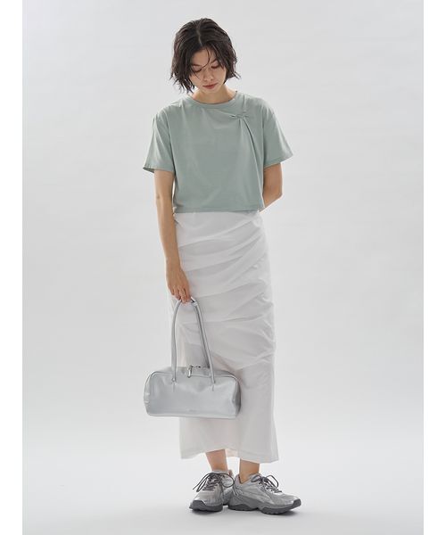 emmi（エミ）の「レザーボストンバッグ（ボストンバッグ・レディース・シルバー/ブラック/レッド/ライム・F）」の12枚目の写真