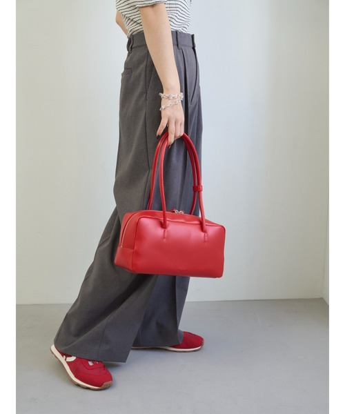 emmi（エミ）の「レザーボストンバッグ（ボストンバッグ・レディース・シルバー/ブラック/レッド/ライム・F）」の19枚目の写真