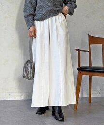 ギャザーイージーデニムワイドパンツ