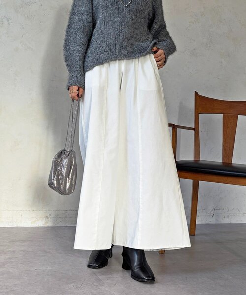 un dix cors（アンディコール）の「ギャザーイージーデニムワイドパンツ（その他パンツ・レディース・ブルー系その他/ブルー/オフホワイト・FREE）」の7枚目の写真