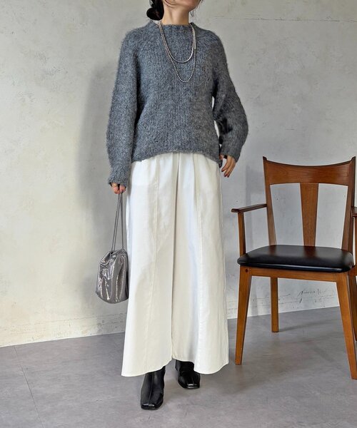 un dix cors（アンディコール）の「ギャザーイージーデニムワイドパンツ（その他パンツ・レディース・ブルー系その他/ブルー/オフホワイト・FREE）」の8枚目の写真