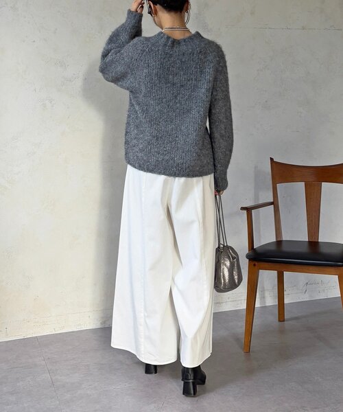 un dix cors（アンディコール）の「ギャザーイージーデニムワイドパンツ（その他パンツ・レディース・ブルー系その他/ブルー/オフホワイト・FREE）」の9枚目の写真