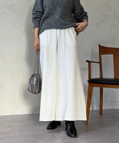 un dix cors（アンディコール）の「ギャザーイージーデニムワイドパンツ（その他パンツ・レディース・ブルー系その他/ブルー/オフホワイト・FREE）」の11枚目の写真