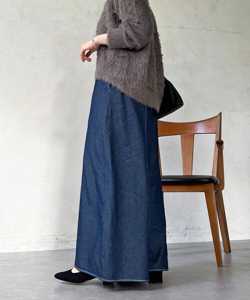 un dix cors（アンディコール）の「ギャザーイージーデニムワイドパンツ（その他パンツ・レディース・ブルー系その他/ブルー/オフホワイト・FREE）」の15枚目の写真