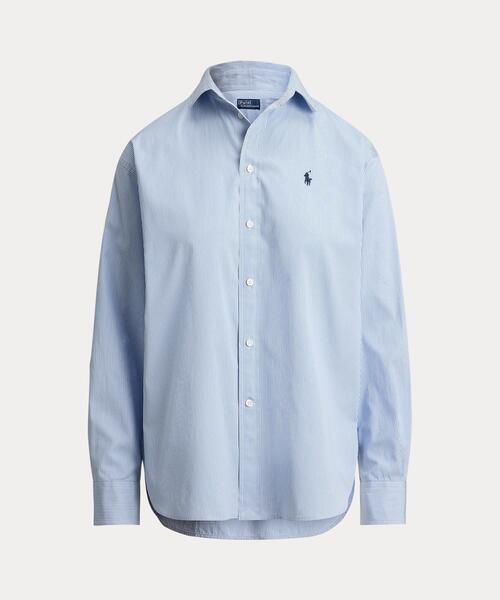 POLO RALPH LAUREN(ポロ ラルフ ローレン)の「リラックス フィット ストライプド コットン シャツ(シャツ/ブラウス・レディース・ブルー・M/S/XS/XXS)」の2枚目の写真