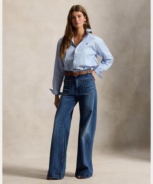 POLO RALPH LAUREN(ポロ ラルフ ローレン)の「リラックス フィット ストライプド コットン シャツ(シャツ/ブラウス・レディース・ブルー・M/S/XS/XXS)」の3枚目の写真