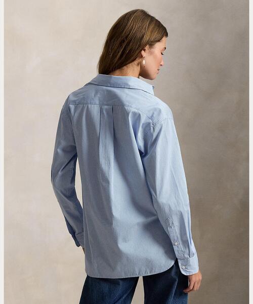 POLO RALPH LAUREN(ポロ ラルフ ローレン)の「リラックス フィット ストライプド コットン シャツ(シャツ/ブラウス・レディース・ブルー・M/S/XS/XXS)」の4枚目の写真
