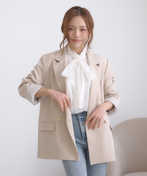INGNI SOELA（イングソエラ）の「【INGNI　SOELA】袖ボリュームシアーボウタイブラウス／WEB限定（シャツ/ブラウス・レディース・ブラック/ホワイト系6/オフホワイト・FREE）」の18枚目の写真