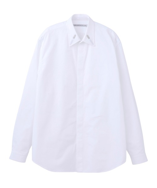JOHN LAWRENCE SULLIVAN（ジョンローレンスサリバン）の「BROADCLOTH REGULAR COLLAR SHIRT WITH COLLAR STIFFENERS（シャツ/ブラウス・メンズ・ホワイト/ブラック・44/46/48）」の2枚目の写真