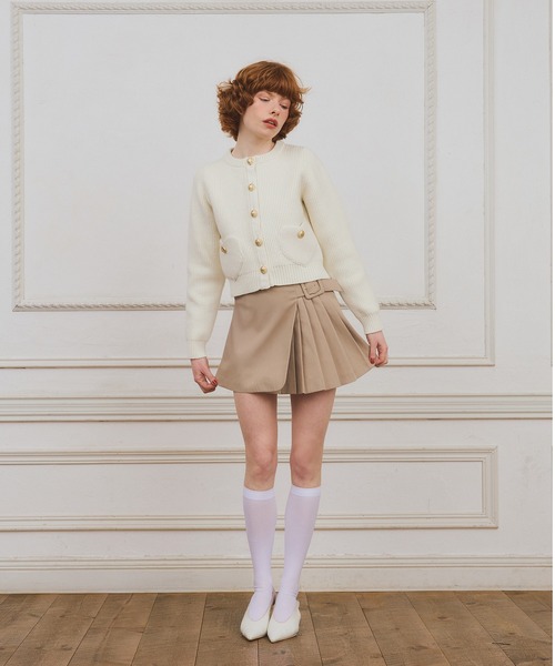 EIMY ISTOIRE（エイミーイストワール）の「【PRE ORDER】ハーフプリーツミニスカートショーパン（スカート・レディース・ブラック/ベージュ/グレー・38/36）」の14枚目の写真