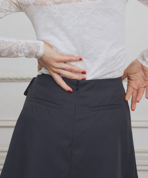 EIMY ISTOIRE（エイミーイストワール）の「【PRE ORDER】ハーフプリーツミニスカートショーパン（スカート・レディース・ブラック/ベージュ/グレー・38/36）」の5枚目の写真