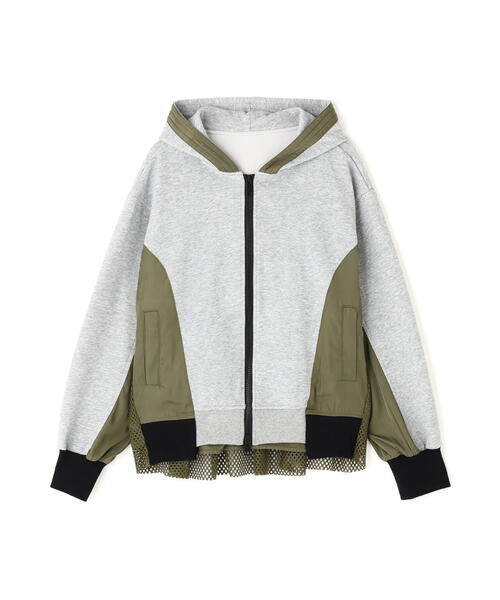 Risley（リズレー）の「Risley/リズレー/バックメッシュパーカー（パーカー・レディース・グレー/ブラック・F）」の2枚目の写真