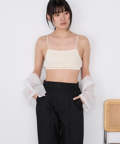 MILLER（ミラー）の「【forksy.】【Robert P. Miller/ ロバート ピー ミラー】カップ付き スクエアネック パネルリブ ブラトップ（キャミソール・レディース・チャコールグレー/ブラック/アイボリー/レッド/ライトグレー・FREE）」の18枚目の写真