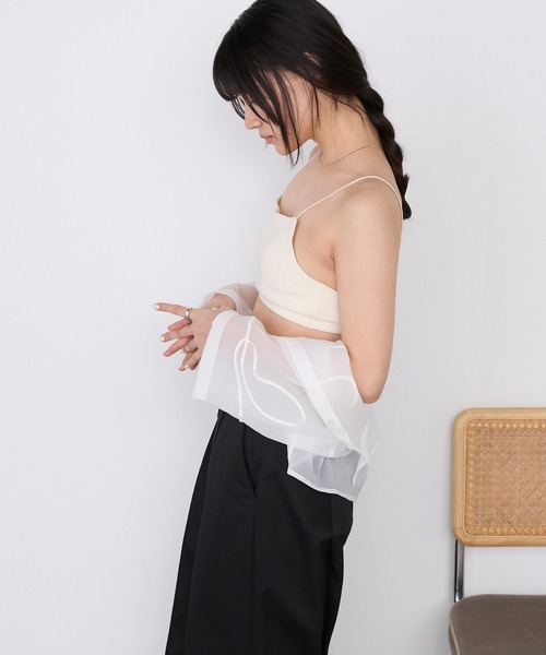 MILLER（ミラー）の「【forksy.】【Robert P. Miller/ ロバート ピー ミラー】カップ付き スクエアネック パネルリブ ブラトップ（キャミソール・レディース・チャコールグレー/ブラック/アイボリー/レッド/ライトグレー・FREE）」の19枚目の写真