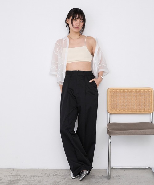 MILLER（ミラー）の「【forksy.】【Robert P. Miller/ ロバート ピー ミラー】カップ付き スクエアネック パネルリブ ブラトップ（キャミソール・レディース・チャコールグレー/ブラック/アイボリー/レッド/ライトグレー・FREE）」の22枚目の写真