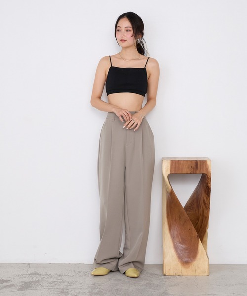 MILLER（ミラー）の「【forksy.】【Robert P. Miller/ ロバート ピー ミラー】カップ付き スクエアネック パネルリブ ブラトップ（キャミソール・レディース・チャコールグレー/ブラック/アイボリー/レッド/ライトグレー・FREE）」の13枚目の写真