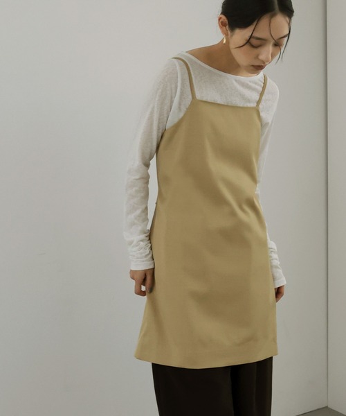 hellam（へラム）の「TRツイルバックオープンチュニックキャミ（キャミソール・レディース・アイボリー/ベージュ/グレー/ブラック・FREE）」の7枚目の写真