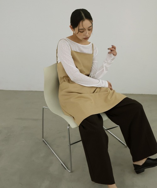 hellam（へラム）の「TRツイルバックオープンチュニックキャミ（キャミソール・レディース・アイボリー/ベージュ/グレー/ブラック・FREE）」の9枚目の写真