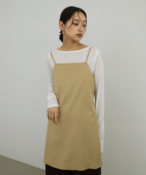 hellam（へラム）の「TRツイルバックオープンチュニックキャミ（キャミソール・レディース・アイボリー/ベージュ/グレー/ブラック・FREE）」の11枚目の写真