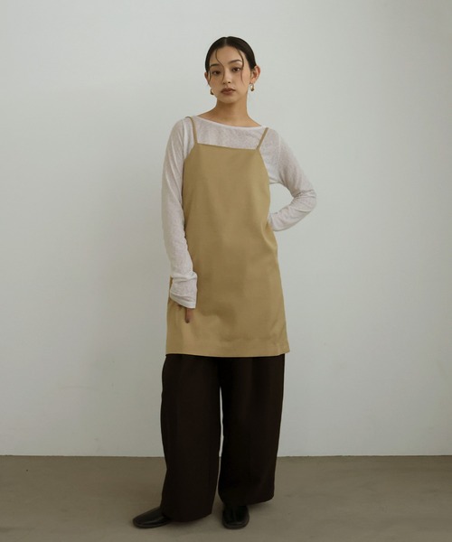 hellam（へラム）の「TRツイルバックオープンチュニックキャミ（キャミソール・レディース・アイボリー/ベージュ/グレー/ブラック・FREE）」の12枚目の写真