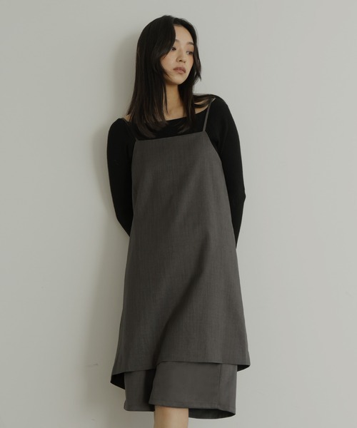 hellam（へラム）の「TRツイルバックオープンチュニックキャミ（キャミソール・レディース・アイボリー/ベージュ/グレー/ブラック・FREE）」の15枚目の写真