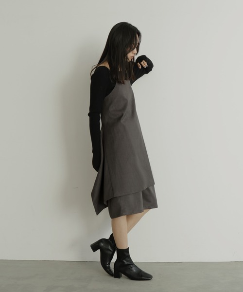 hellam（へラム）の「TRツイルバックオープンチュニックキャミ（キャミソール・レディース・アイボリー/ベージュ/グレー/ブラック・FREE）」の16枚目の写真