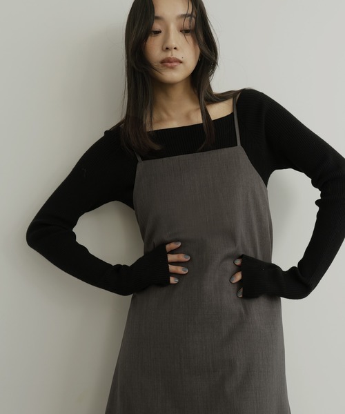 hellam（へラム）の「TRツイルバックオープンチュニックキャミ（キャミソール・レディース・アイボリー/ベージュ/グレー/ブラック・FREE）」の17枚目の写真