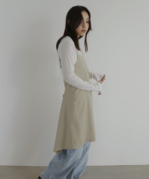 hellam（へラム）の「TRツイルバックオープンチュニックキャミ（キャミソール・レディース・アイボリー/ベージュ/グレー/ブラック・FREE）」の21枚目の写真