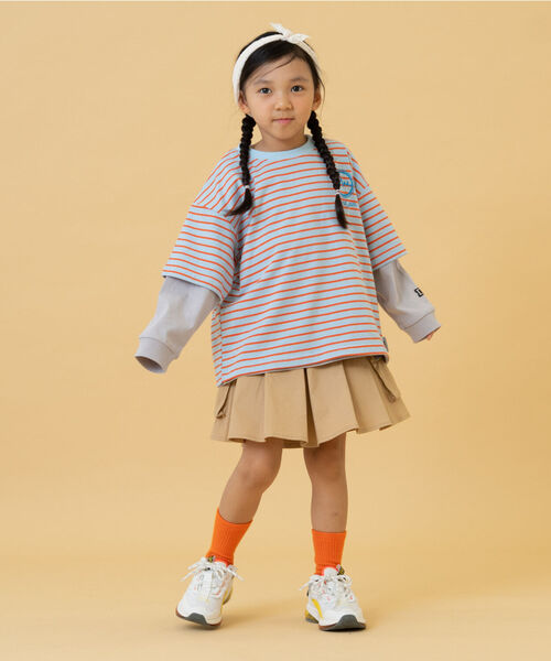 and D. petit main（アンドディープティマイン）の「プリーツカーゴキュロット（スカート・キッズ・ライトカーキ/ブラック/ベージュ・110cm/140cm/130cm/120cm/100cm）」の8枚目の写真