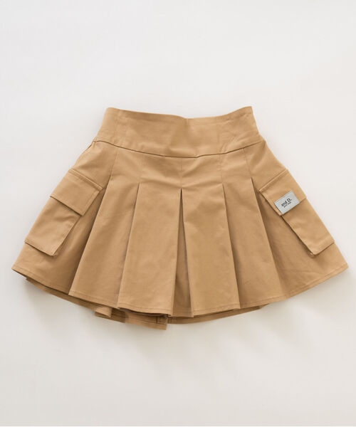 and D. petit main（アンドディープティマイン）の「プリーツカーゴキュロット（スカート・キッズ・ライトカーキ/ブラック/ベージュ・110cm/140cm/130cm/120cm/100cm）」の19枚目の写真