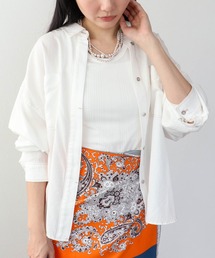 Three Four Time（スリーフォータイム）の「パウダーシルクデニムラウンドブラウス（シャツ/ブラウス）」