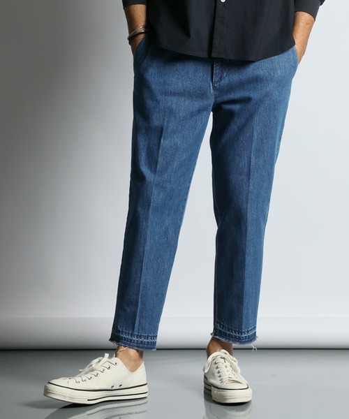 The DUFFER of ST.GEORGE（ザダファーオブセントジョージ）の「RAINBOW DENIM SLACKS：レインボー デニム スラックス（デニムパンツ・メンズ・インディゴブルー・X-LARGE/LARGE/MEDIUM/SMALL）」の8枚目の写真