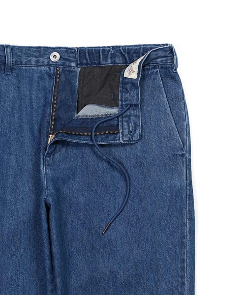 The DUFFER of ST.GEORGE（ザダファーオブセントジョージ）の「RAINBOW DENIM SLACKS：レインボー デニム スラックス（デニムパンツ・メンズ・インディゴブルー・X-LARGE/LARGE/MEDIUM/SMALL）」の4枚目の写真