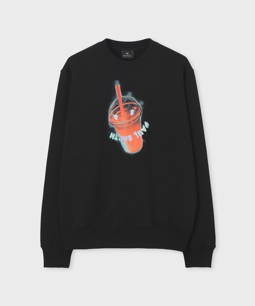 PS Paul Smith(ピーエスポールスミス)の「"Happy Drink" スウェット / 162563 668U(スウェット・メンズ・ブラック・X-LARGE/LARGE/MEDIUM)」の1枚目の写真