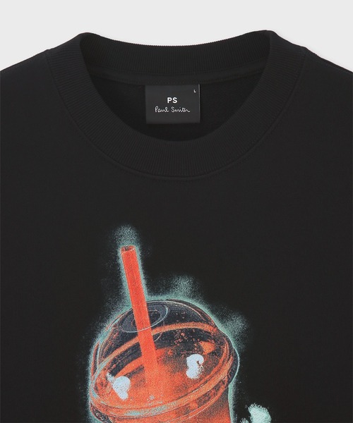 PS Paul Smith(ピーエスポールスミス)の「"Happy Drink" スウェット / 162563 668U(スウェット・メンズ・ブラック・X-LARGE/LARGE/MEDIUM)」の2枚目の写真